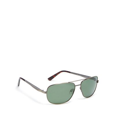 Green polarised aviator sunglasses